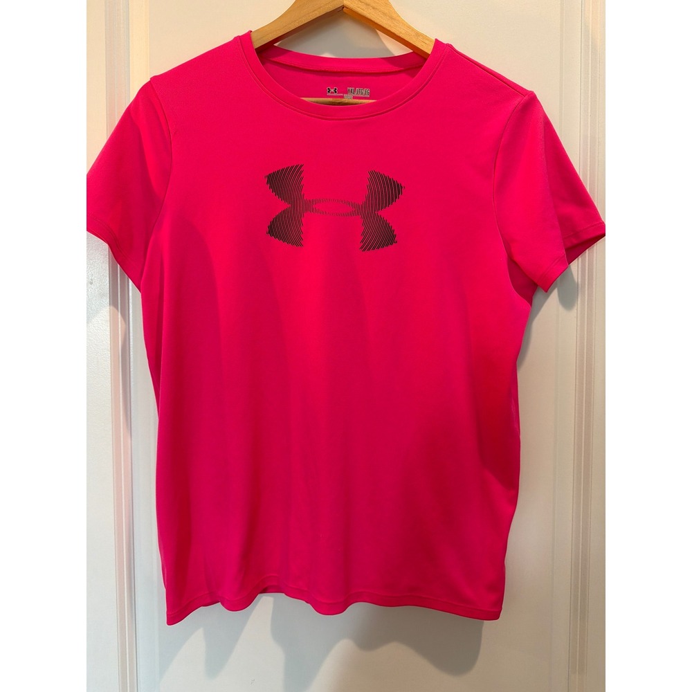 Under Armour Kids Pink HeatGear Loose Fit Short Sleeve Graphic T-Shirt YXL